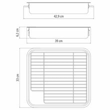 Carregar imagem no visualizador da galeria, Assadeira Tramontina Service 6,4L em Aço Inox com Grelha 39x33cm com Alças Laterais