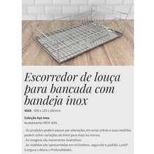 Carregar imagem no visualizador da galeria, Escorredor de Louças para Bancada com Bandeja Removível Masutti Copat em Aço Inox
