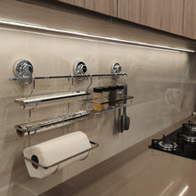 Carregar imagem no visualizador da galeria, Barra com Ventosa para Pendurar Utensílios de Cozinha Suporte 70cm Aço Cromado