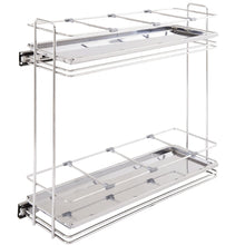 Carregar imagem no visualizador da galeria, Porta Temperos Suporte Condimentos Deslizante Aço Inox com Bandeja Aramado Embutir 2 Níveis