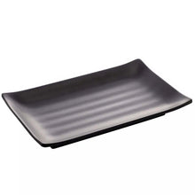 Carregar imagem no visualizador da galeria, Conjunto 6 Pratos de Sushi Melamina Lyor Tóquio Preto 17x11cm Travessas Retangular