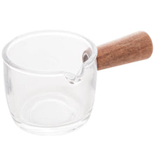 Carregar imagem no visualizador da galeria, Molheira 50ml Lyor de Vidro e Bambu Cremeira Servir Caldas Molhos Mesa Posta