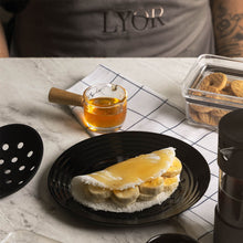 Carregar imagem no visualizador da galeria, Molheira 50ml Lyor de Vidro e Bambu Cremeira Servir Caldas Molhos Mesa Posta