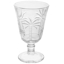 Carregar imagem no visualizador da galeria, Taça para Água de Vidro Cristal Palm 240ml Lyor Decorada Palmeiras Servir Suco Água Aromatizada