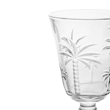 Carregar imagem no visualizador da galeria, Taça para Água de Vidro Cristal Palm 240ml Lyor Decorada Palmeiras Servir Suco Água Aromatizada
