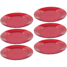 Carregar imagem no visualizador da galeria, Jogo 6 Pratos Vermelhos Grandes 26cm Crippa Servir Mesa Posta Porções Aperitivos