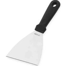 Carregar imagem no visualizador da galeria, 12 Espátulas Raspadoras Chapa Lanche 23x10cm Preta Aço Inox Cozinha Profissional