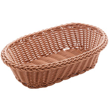 Carregar imagem no visualizador da galeria, Cesta Porta Pão 24x17cm Oval Rattan Plástico Forro Tecido Cesto Lyor