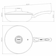 Carregar imagem no visualizador da galeria, Frigideira Funda Antiaderente Tramontina Paris Alumínio Tampa Vidro 26cm Chumbo Cabo Baquelite