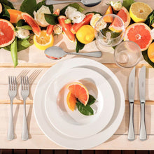 Carregar imagem no visualizador da galeria, Jogo 6 Pratos de Jantar Rasos Porcelana Branco 27cm Maria Augusta Tramontina Aba Larga