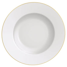 Carregar imagem no visualizador da galeria, Prato de Sobremesa 21cm Porcelana Branco Borda Dourada Tramontina Elisa Filetado Avulso