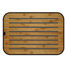 Carregar imagem no visualizador da galeria, Tábua Migalheira de Bambu 33x23cm Corte Porta Pães Bolos Preto Ou Lume