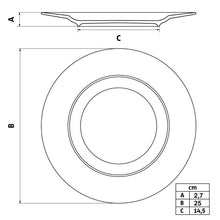 Carregar imagem no visualizador da galeria, Prato Raso Hambúrguer Porcelana Decorada 25cm Mesa Posta Chicago Tramontina