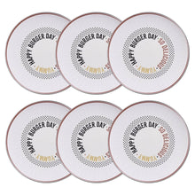 Carregar imagem no visualizador da galeria, 6 Pratos Hambúrguer Lanche Chicago Porcelana Decorada 25cm Mesa Posta Tramontina