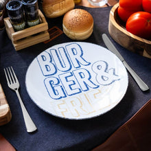 Carregar imagem no visualizador da galeria, Conjunto 6 Pratos Rasos Hambúrguer Lanche Porcelana 25cm Temático Mesa Posta Tramontina Texas