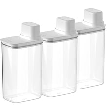 Carregar imagem no visualizador da galeria, Kit 3 Potes Herméticos Dispenser 2,3L Organizador de Cozinha Porta Mantimentos Plástico Ou