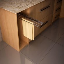 Carregar imagem no visualizador da galeria, Kit 2 Suportes Porta Toalhas Panos de Prato Triplo 41cm Cromado Corrediça Masutti Copat Armário Cozinha