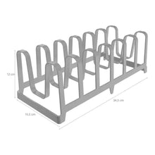 Carregar imagem no visualizador da galeria, Kit Porta Tampas de Panela Chumbo e Organizador de Armários Prateleira Empilhável Branco Plástico OU