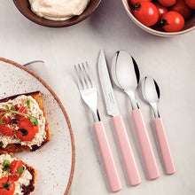 Carregar imagem no visualizador da galeria, Faqueiro Tramontina Gamboa 16 Peças Rosa Talheres Aço Inox Mesa Jantar Cozinha Cabos Polipropileno