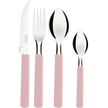 Carregar imagem no visualizador da galeria, Faqueiro Tramontina Gamboa 16 Peças Rosa Talheres Aço Inox Mesa Jantar Cozinha Cabos Polipropileno