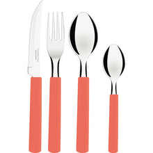 Carregar imagem no visualizador da galeria, Faqueiro Tramontina Gamboa 16 Peças Vermelho Aço Inox Polipropileno Talheres de Mesa Jantar Cozinha