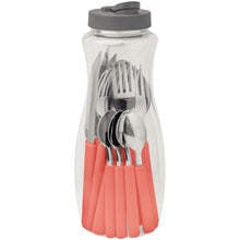 Carregar imagem no visualizador da galeria, Faqueiro Tramontina Gamboa 16 Peças Vermelho Aço Inox Polipropileno Talheres de Mesa Jantar Cozinha