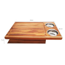 Carregar imagem no visualizador da galeria, Kit 3 Tábuas de Carne com Bandeja Corte Servir Churrasco 44cm Stolf Cozinha Churrasqueiro