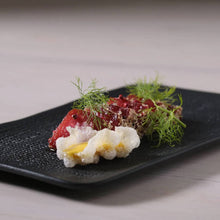 Carregar imagem no visualizador da galeria, Kit 12 Travessas Retangular 27x17cm Porto Brasil Juta Preto Matte Cozinha Prato Servir Petiscos Mesa Posta