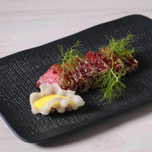 Carregar imagem no visualizador da galeria, Kit 12 Travessas Retangular 27x17cm Porto Brasil Juta Preto Matte Cozinha Prato Servir Petiscos Mesa Posta