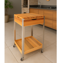 Carregar imagem no visualizador da galeria, Carrinho Gourmet Churrasco com Tampo Removível e Gaveta Essence