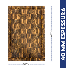 Carregar imagem no visualizador da galeria, Tábua de Corte para Churrasco Invertida Teca 60X40cm