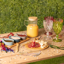 Carregar imagem no visualizador da galeria, Kit 4 Jarras 1,1L Vidro Borossilicato com Tampa Bambu Servir Drink Coquetéis Sucos