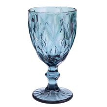 Carregar imagem no visualizador da galeria, Taça Diamond De Vidro Azul 350ml Água Sucos Refrigerantes Avulsa Cálice Copo