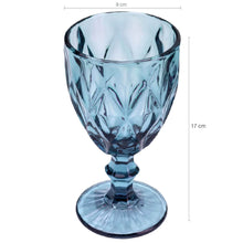 Carregar imagem no visualizador da galeria, Jogo 6 Taças Diamond Azul De Vidro 350ml Diamante Água Sucos Refrigerantes
