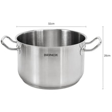 Carregar imagem no visualizador da galeria, Caçarola de Indução 32cm Profissional Aço Inox 15,2L Brinox Panela Alta Avulsa Cozinha