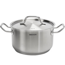 Carregar imagem no visualizador da galeria, Caçarola 12,2L com Tampa Aço Inox Panela Indução 32cm Brinox Profissional Buffets Restaurantes