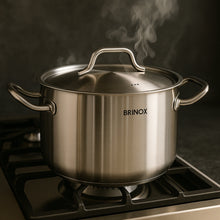 Carregar imagem no visualizador da galeria, Jogo de Panelas Profissionais 3 Peças 32cm Inox Fundo Triplo Brinox Caldeirão Caçarola Frigideira