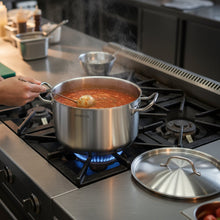 Carregar imagem no visualizador da galeria, Jogo de Panelas Profissionais 3 Peças 32cm Inox Fundo Triplo Brinox Caldeirão Caçarola Frigideira