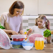 Carregar imagem no visualizador da galeria, Kit 6 Tampas de Silicone Flexíveis p/ Alimentos e Tigelas