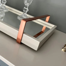 Carregar imagem no visualizador da galeria, Bandeja Off White Espelhada com Alças Casa Splendida