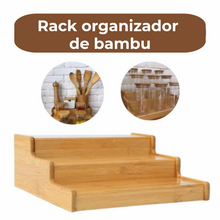 Carregar imagem no visualizador da galeria, Rack de Bambu Organizadores Retrátil e Fixo 3 Níveis