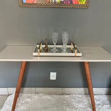 Carregar imagem no visualizador da galeria, Bandeja Off White Espelhada com Alças Casa Splendida