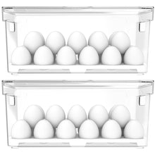 Carregar imagem no visualizador da galeria, Kit 2 Organizadores De Ovos Clear Fresh Porta Ovos Empilhável Organizador De Geladeira 36 Ovos OU