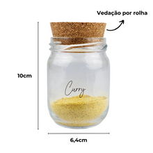 Carregar imagem no visualizador da galeria, Kit Potes 200ml com Tampa de Cortiça Elegância Natural
