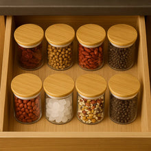 Carregar imagem no visualizador da galeria, Porta Temperos com Tampa de Bambu – Kit com 6 Unidades de 200ml | Casa Splendida