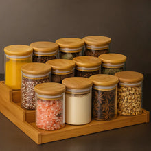 Carregar imagem no visualizador da galeria, Porta Temperos com Tampa de Bambu – Kit com 6 Unidades de 200ml | Casa Splendida