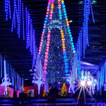 Carregar imagem no visualizador da galeria, Cascata Led Chuva Meteoro 8 Tubos 50cm Luz Azul Natal