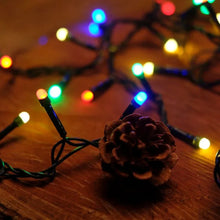 Carregar imagem no visualizador da galeria, Iluminação de Natal - Pisca Pisca com 100 Leds - 8 Fases - Fio Verde Colorido 127V