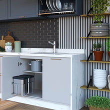 Carregar imagem no visualizador da galeria, Lixeira Dupla para Cozinha Suprema Corrediça Deslizante Lateral 9 litros Embutir Dimec
