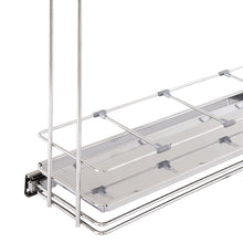 Carregar imagem no visualizador da galeria, Porta Temperos Suporte Condimentos Deslizante Aço Inox com Bandeja Aramado Embutir 2 Níveis
